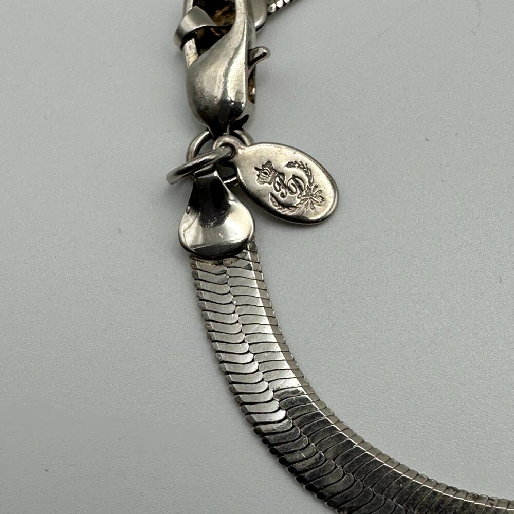 Premier Designs herringbone silver-tone necklace 30”.  With original tag. - Picture 8 of 13